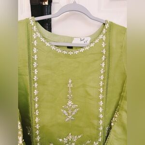 Green Embroidered 3 pc set